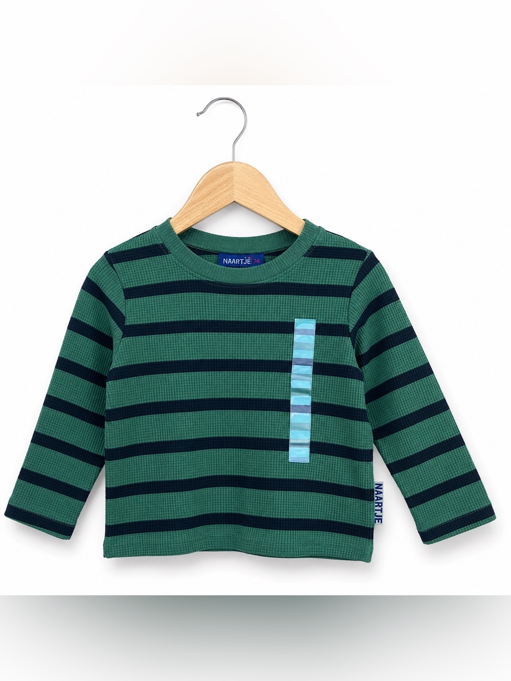 naartjie‎ Boys Shirt Size 3-6 Mo Green Striped Thermal Slalom Stripe Tee NEW